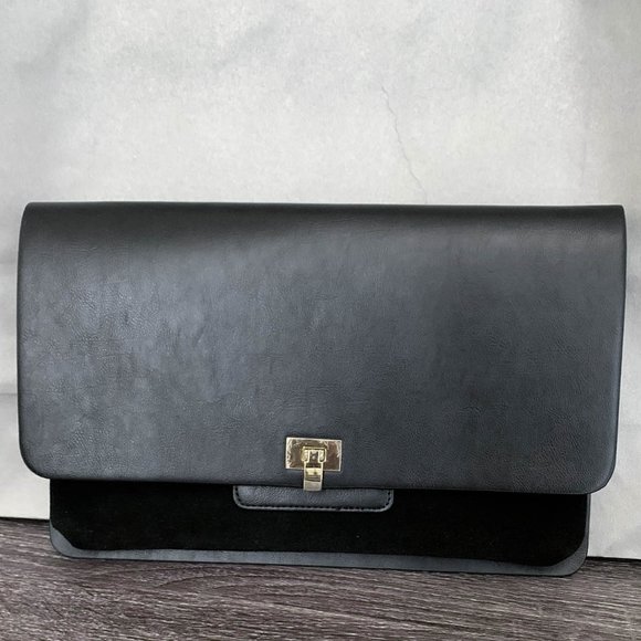 THE LIMITED | 100% Genuine Suede Black Clutch - Picture 9 of 13